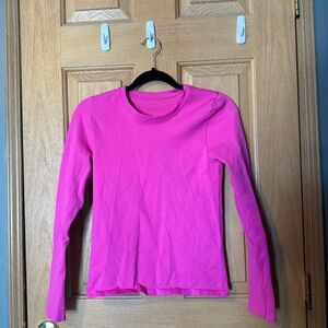 Pink Long Sleeve Women's Athletic Top